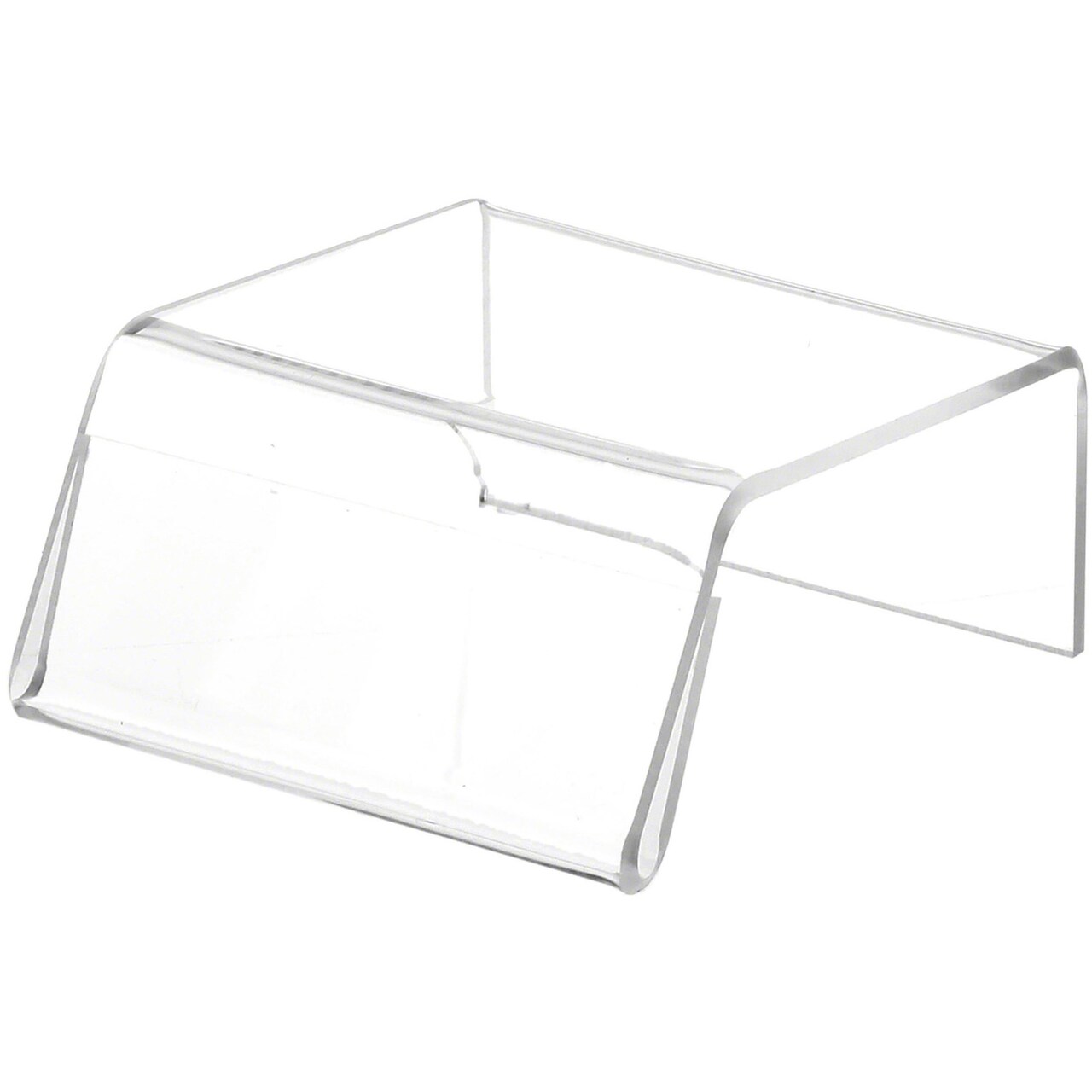 Plymor Clear Acrylic Sign-Holder Display Riser, 1.75" H x 3.5" W x 4.25" D (1/8" thick) (1.5" x 3.5" Sign)